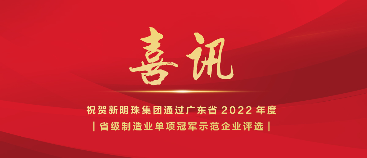 喜讯｜新明珠集团入选2022年省级制造业“单项冠军示范企业”榜单